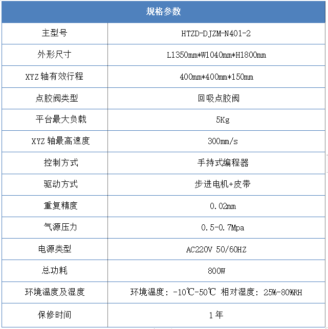 桌面式視覺點膠機規(guī)格參數